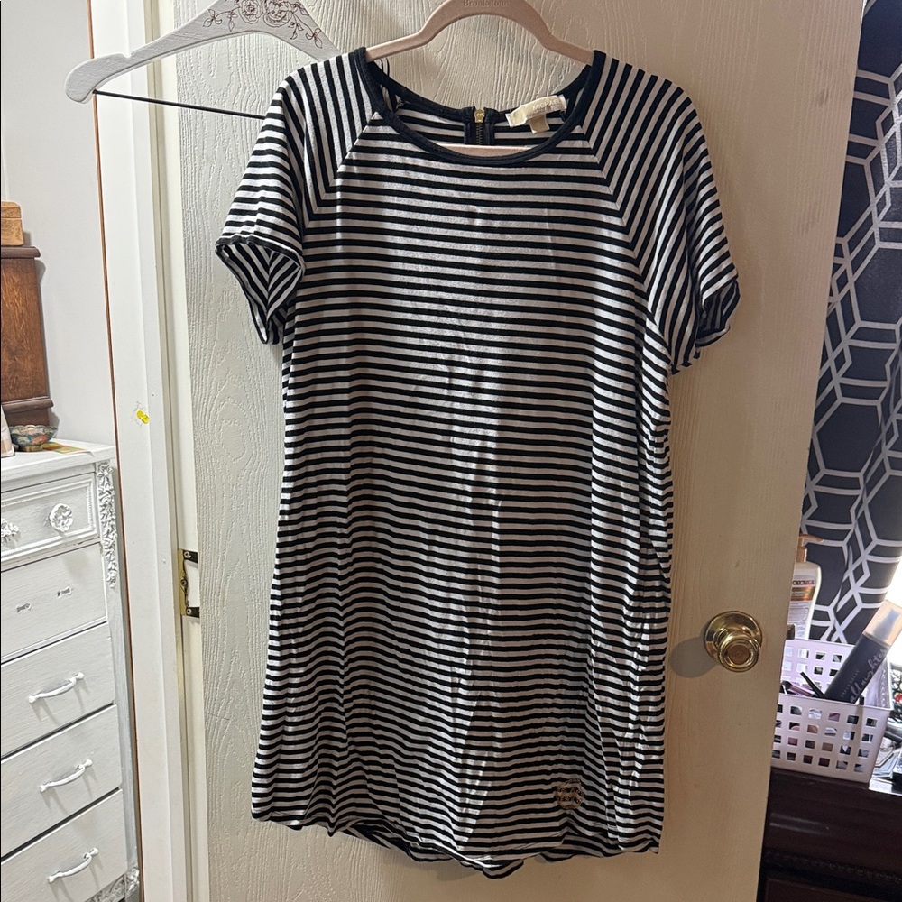 MICHAEL Michael Kors Black and White Striped Tunic
